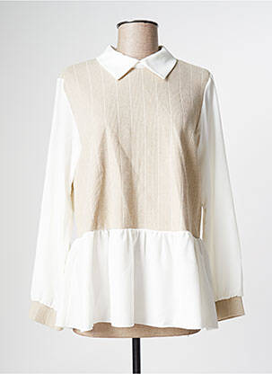 Pull tunique beige DANIELA COOL pour femme