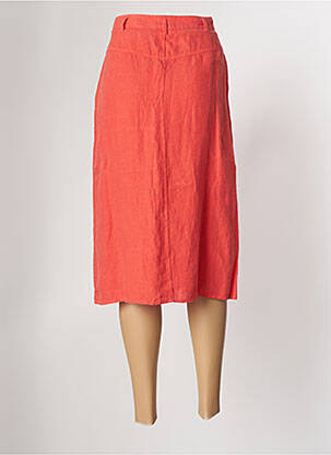 Jupe mi-longue taille haute orange ONE STEP femme