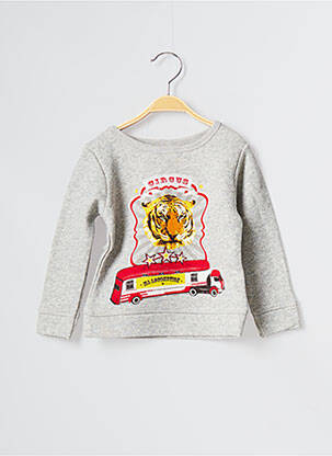 Sweat-shirt tissage chiné manches longues gris MA LOCOMOTION garcon