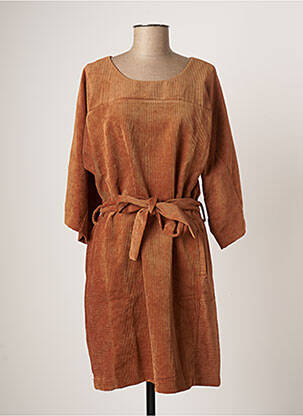 Robe mi-longue marron BRANDTEX pour femme