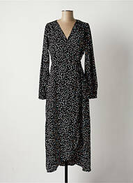 Robe longue manches longues manches longues noir CALIE femme