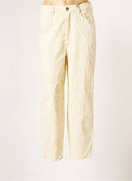 Pantalon large fermeture zippée sous rabat boutonné taille haute beige MAISON SCOTCH femme