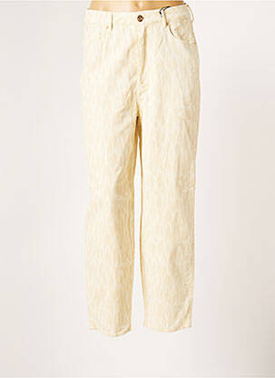 Pantalon large fermeture zippée sous rabat boutonné taille haute beige MAISON SCOTCH femme