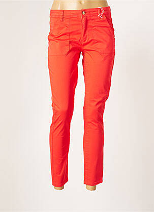 Pantalon 7/8 stretch taille normale rouge F.A.M. femme