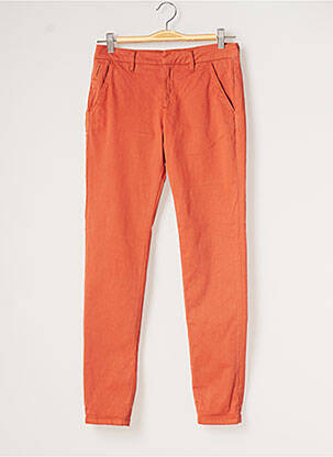 Pantalon chino tissage popeline taille normale orange REIKO femme