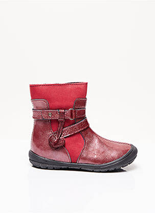 Bottines/boots bout rond bout rond rouge BOPY fille