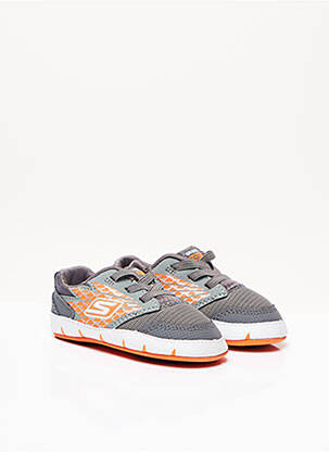 Baskets fermeture elastique bout rond gris SKECHERS garçon
