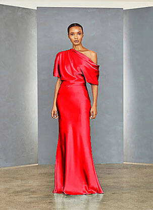 Robe longue rouge AMSALE pour femme