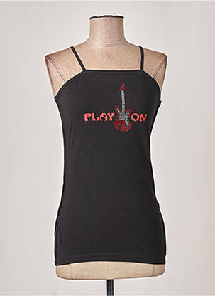 Pyjama manches bretelles noir MISS ACHILE femme