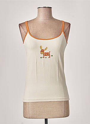 Pyjama manches bretelles beige MISS ACHILE femme