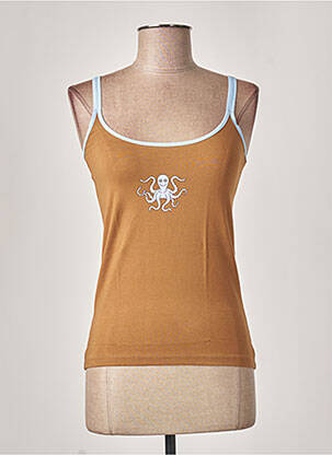 Pyjama manches bretelles marron MISS ACHILE femme