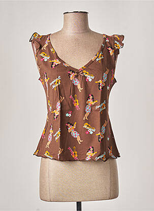 Pyjama manches courtes marron MISS ACHILE femme