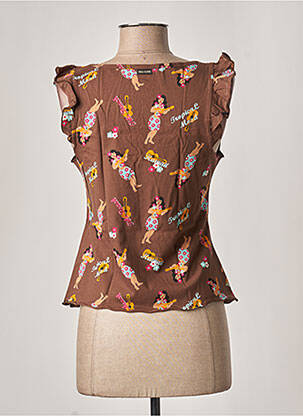 Pyjama manches courtes marron MISS ACHILE femme