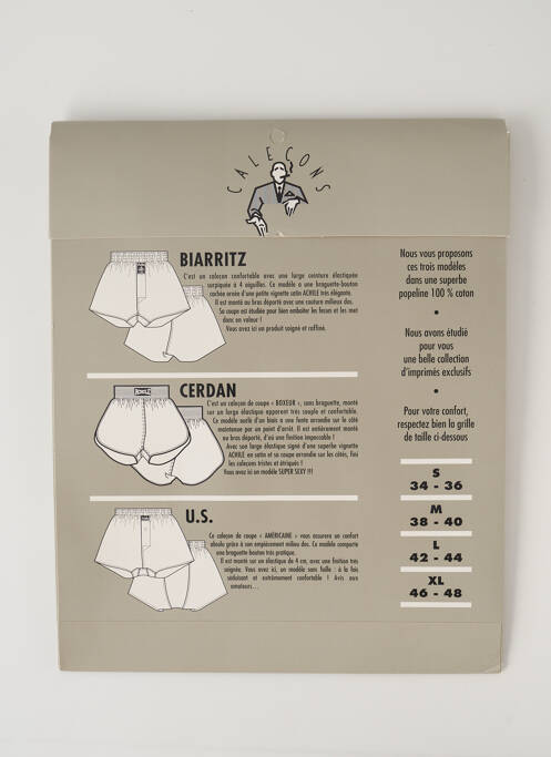 Caleçon imprimé fleurs gris ACHILE homme