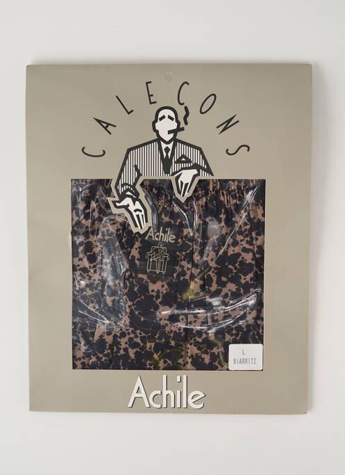 Caleçon imprimé fantaisie marron ACHILE homme