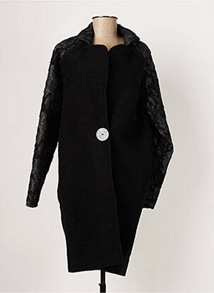 Manteau long noir CATY LESCA pour femme