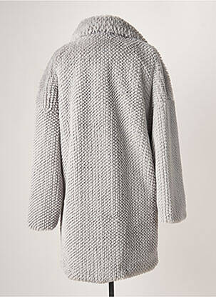 Manteau long coupe droite sans capuche gris LAUREN VIDAL femme