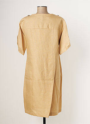Robe mi-longue manches longues manches longues beige PAUL BRIAL femme
