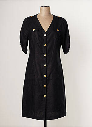 Robe mi-longue manches longues manches longues noir PAUL BRIAL femme