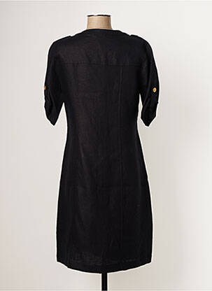 Robe mi-longue manches longues manches longues noir PAUL BRIAL femme