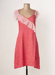 Robe mi-longue fermeture zippée au dos fines bretelles rouge PAUL BRIAL femme