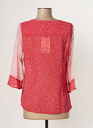 Blouse légère et transparente manches 3/4 rouge PAUL BRIAL femme