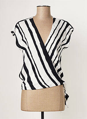 Blouse manches courtes manches courtes noir PAUL BRIAL femme