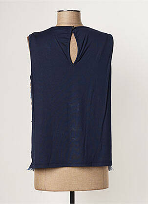 Top coupe cintrée sans manche bleu PAUL BRIAL femme
