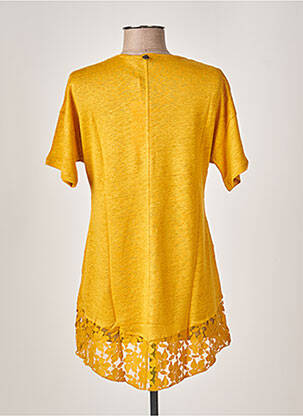 Top stretch manches courtes jaune MALOKA femme