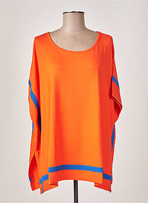 T-shirt coupe droite manches courtes orange MALOKA femme