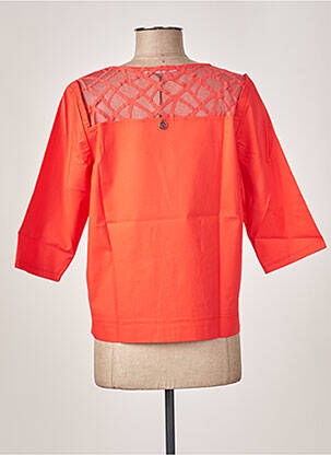 Top col rond manches 3/4 rouge MALOKA femme