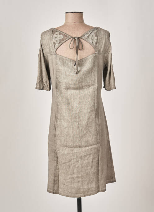 Robe mi-longue gris MALOKA pour femme