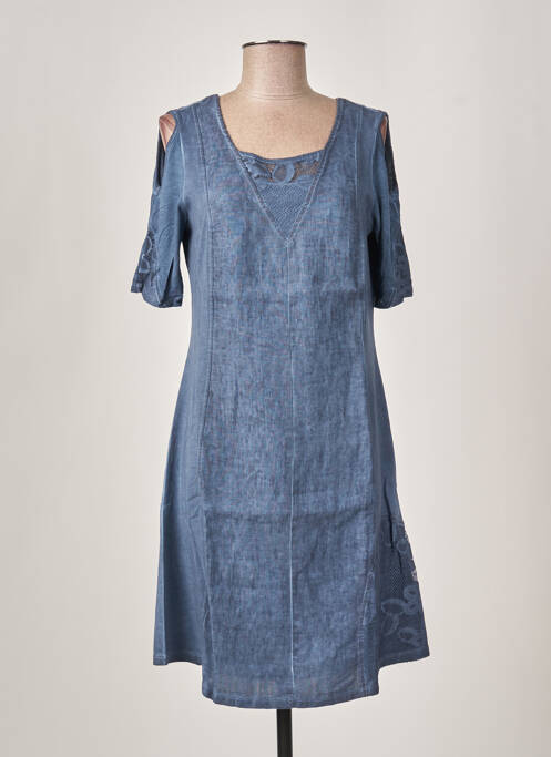 Robe mi-longue bleu MALOKA pour femme