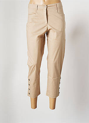 Pantacourt stretch taille normale beige MALOKA femme