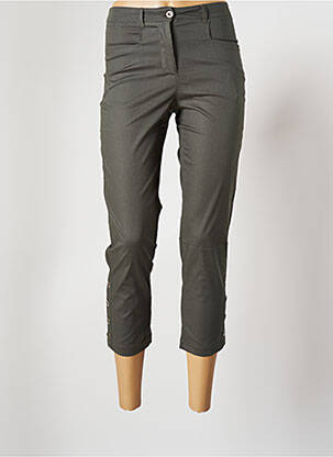 Pantacourt stretch taille normale vert MALOKA femme