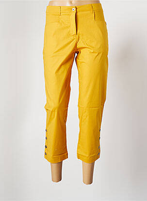 Pantacourt stretch taille normale jaune MALOKA femme