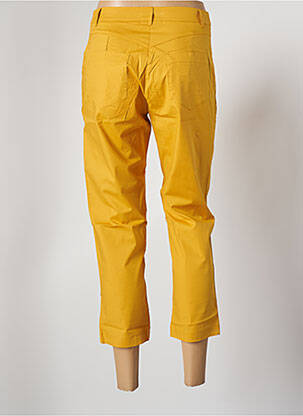 Pantacourt stretch taille normale jaune MALOKA femme
