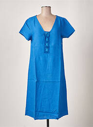 Robe mi-longue manches courtes manches courtes bleu MALOKA femme