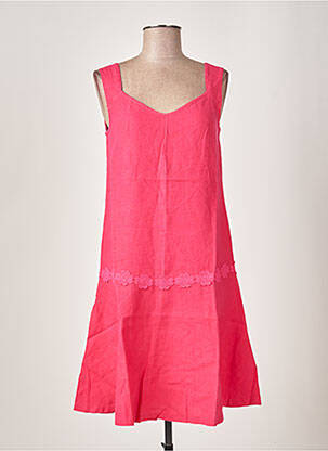 Robe mi-longue sans manche sans manche rose MALOKA femme