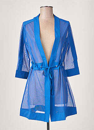 Veste kimono légère et transparente bleu MALOKA femme