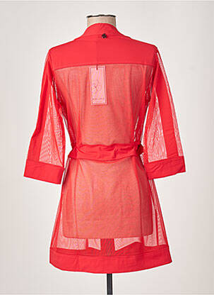Veste kimono légère et transparente rouge MALOKA femme