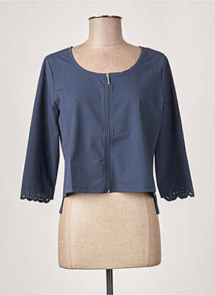 Veste casual col rond bleu MALOKA femme