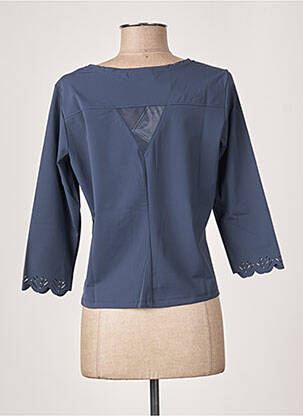 Veste casual col rond bleu MALOKA femme