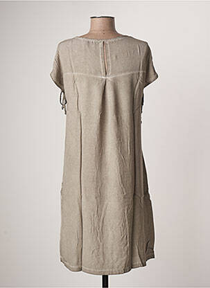 Robe mi-longue manches courtes manches courtes gris MALOKA femme