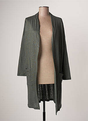 Gilet manches longues stretch vert MALOKA femme