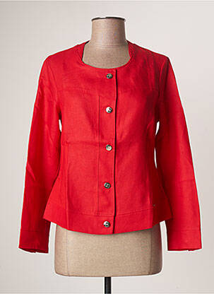 Veste casual col rond rouge MALOKA femme