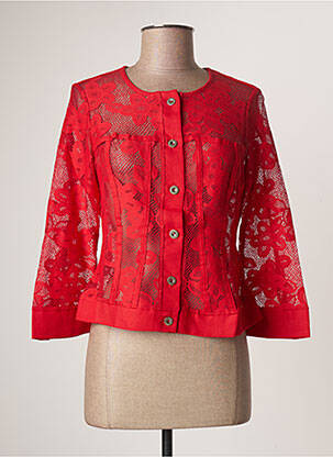 Veste casual col rond rouge MALOKA femme