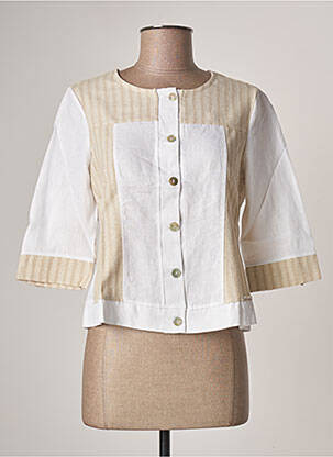 Veste casual col rond blanc MALOKA femme