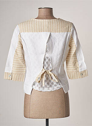 Veste casual col rond blanc MALOKA femme