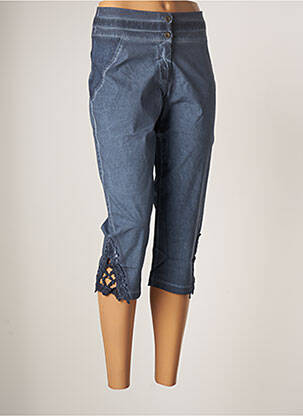 Pantacourt coupe droite taille normale bleu MALOKA femme